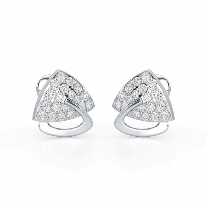 Soulmate Studs Silver Earrings - White Gold - Image 1
