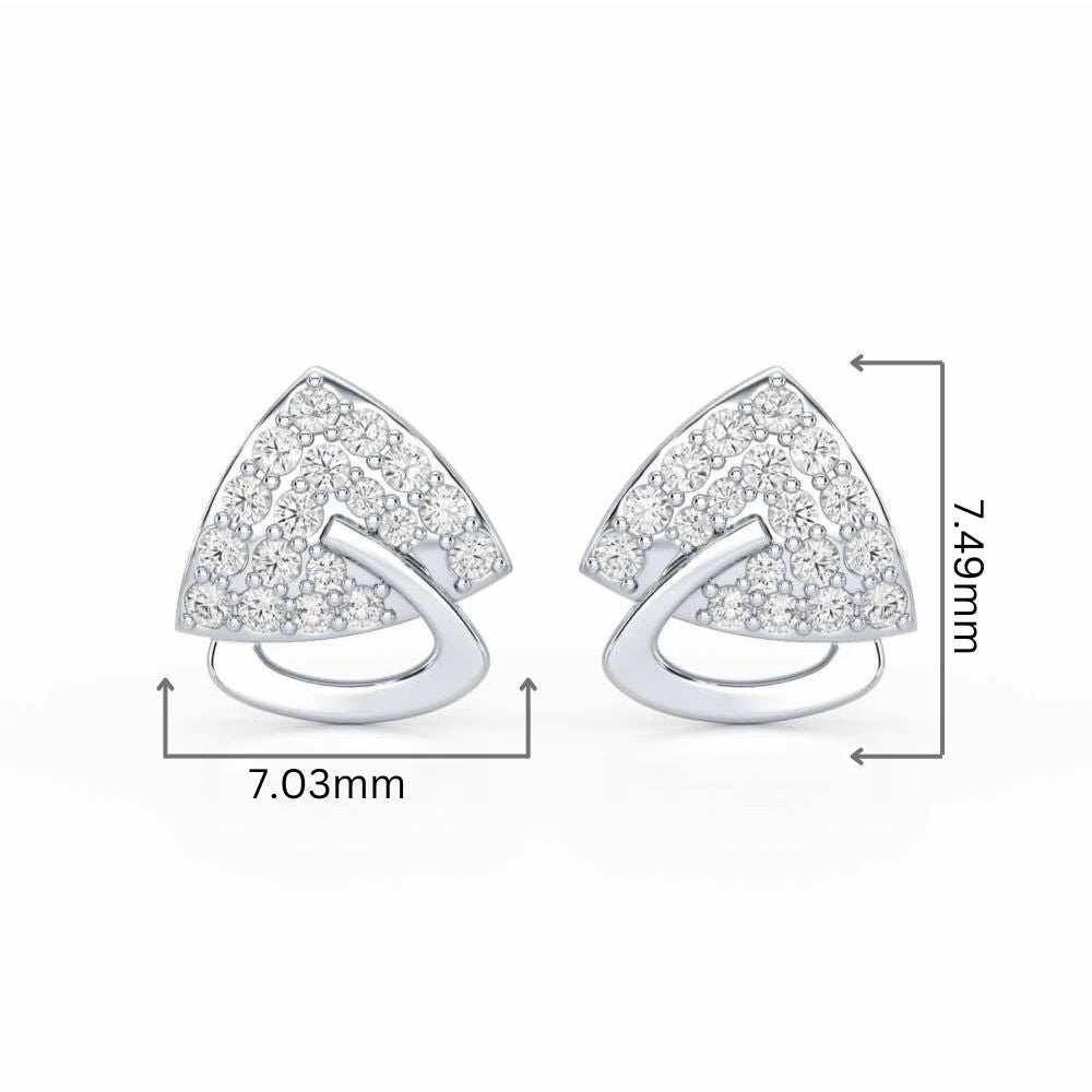 Soulmate Studs Silver Earrings - White Gold - Image 2