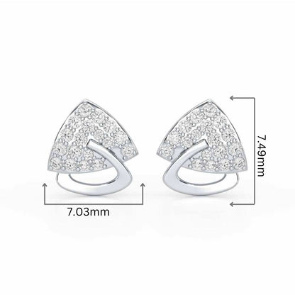 Soulmate Studs Silver Earrings - White Gold - Image 2