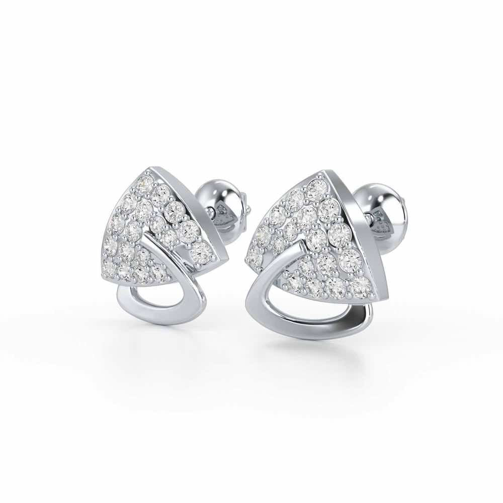 Soulmate Studs Silver Earrings - White Gold - Image 3