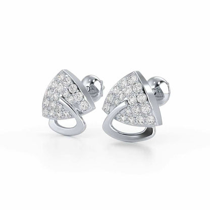 Soulmate Studs Silver Earrings - White Gold - Image 3