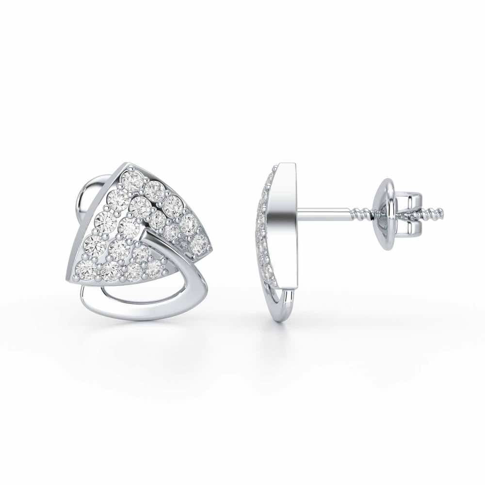 Soulmate Studs Silver Earrings - White Gold - Image 4