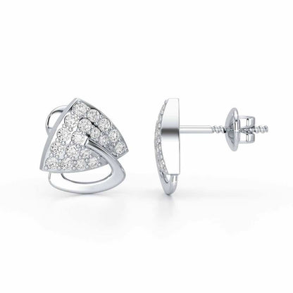 Soulmate Studs Silver Earrings - White Gold - Image 4