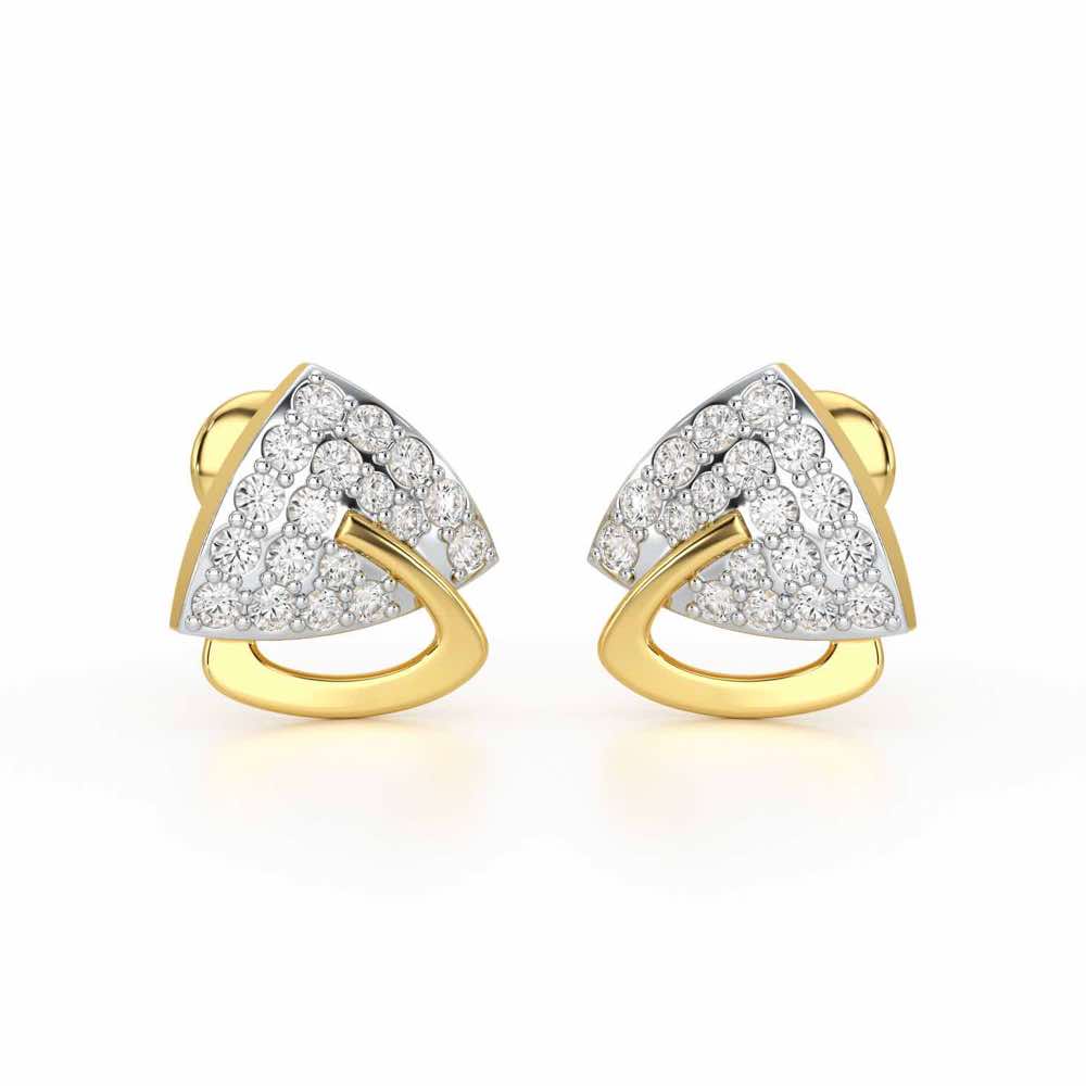 Soulmate Studs Silver Earrings - Yellow Gold - Image 1