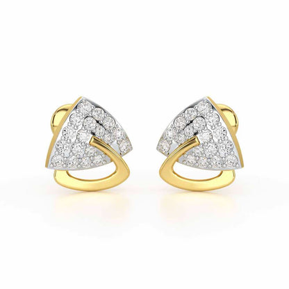 Soulmate Studs Silver Earrings - Yellow Gold - Image 1