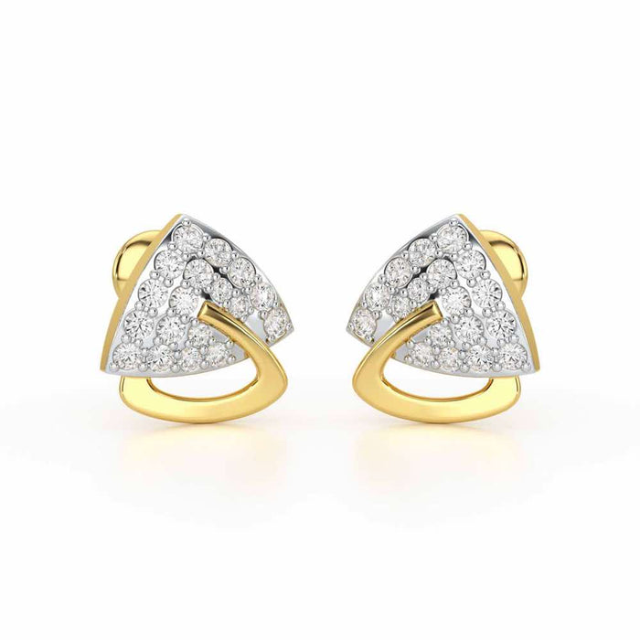 Soulmate Studs Silver Earrings - Yellow Gold - Image 1