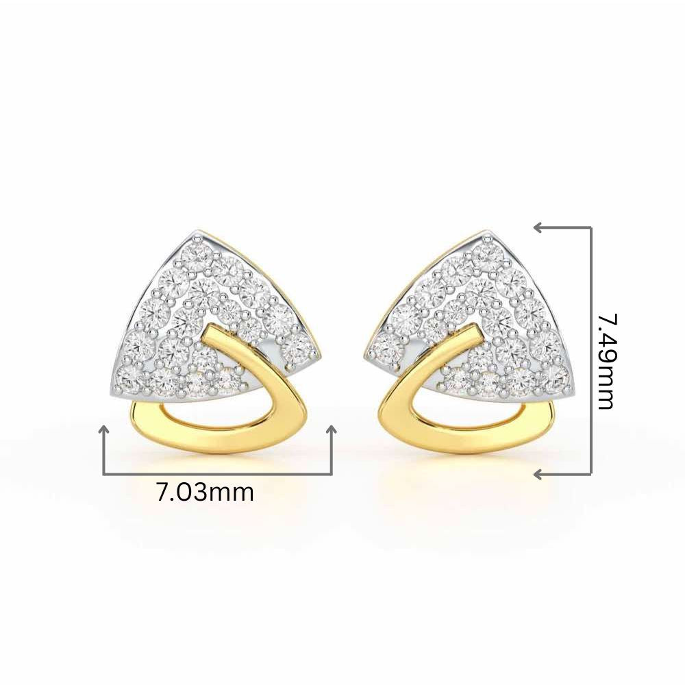 Soulmate Studs Silver Earrings - Yellow Gold - Image 2