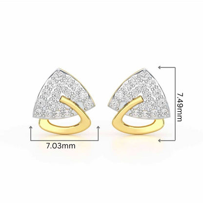 Soulmate Studs Silver Earrings - Yellow Gold - Image 2
