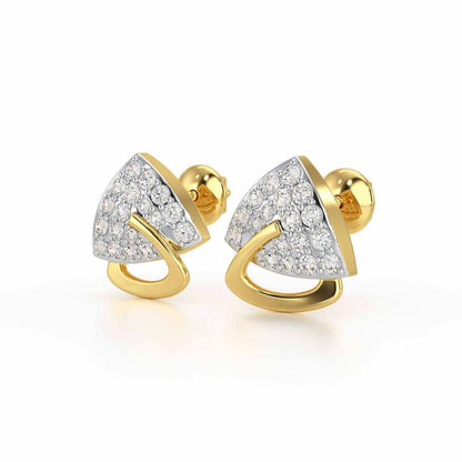 Soulmate Studs Silver Earrings - Yellow Gold - Image 3