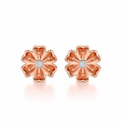 Sovereign Lace Silver Earrings - Rose Gold - Image 1
