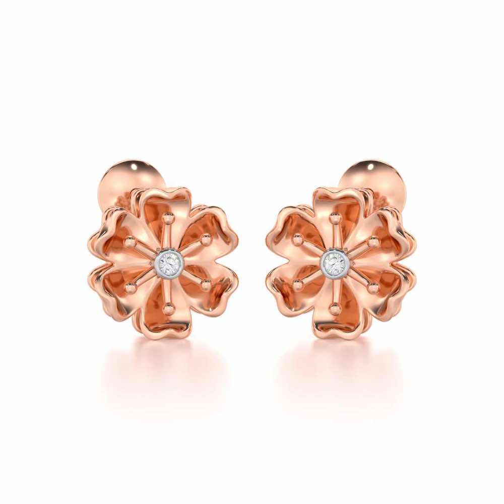 Sovereign Lace Silver Earrings - Rose Gold - Image 2