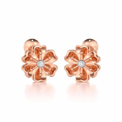 Sovereign Lace Silver Earrings - Rose Gold - Image 2