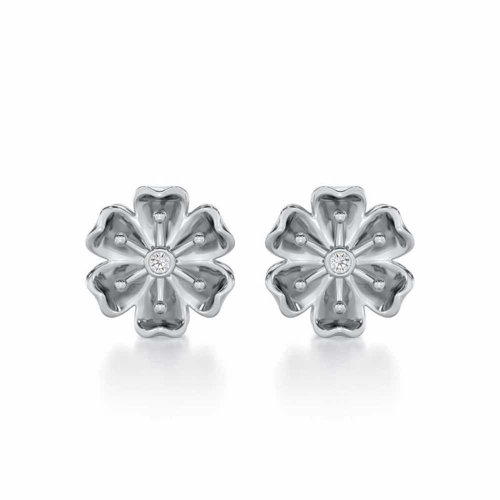 Sovereign Lace Silver Earrings - White Gold - Image 1