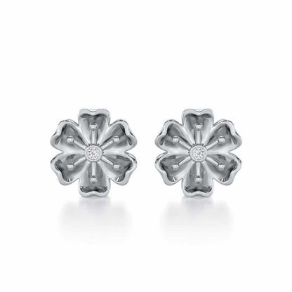 Sovereign Lace Silver Earrings - White Gold - Image 1