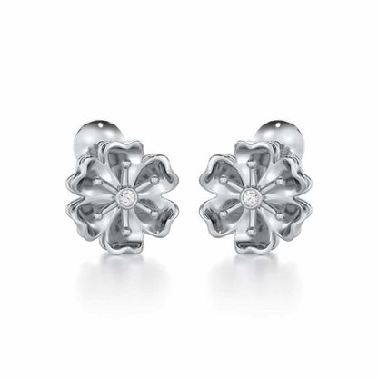 Sovereign Lace Silver Earrings - White Gold - Image 2
