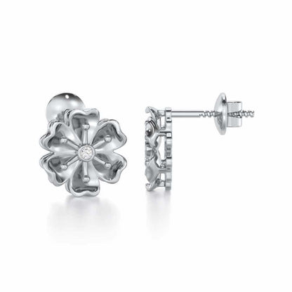 Sovereign Lace Silver Earrings - White Gold - Image 4