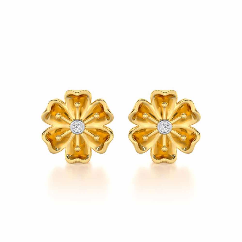 Sovereign Lace Silver Earrings - Yellow Gold - Image 1