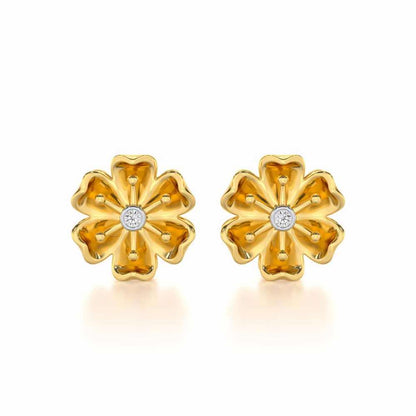 Sovereign Lace Silver Earrings - Yellow Gold - Image 1