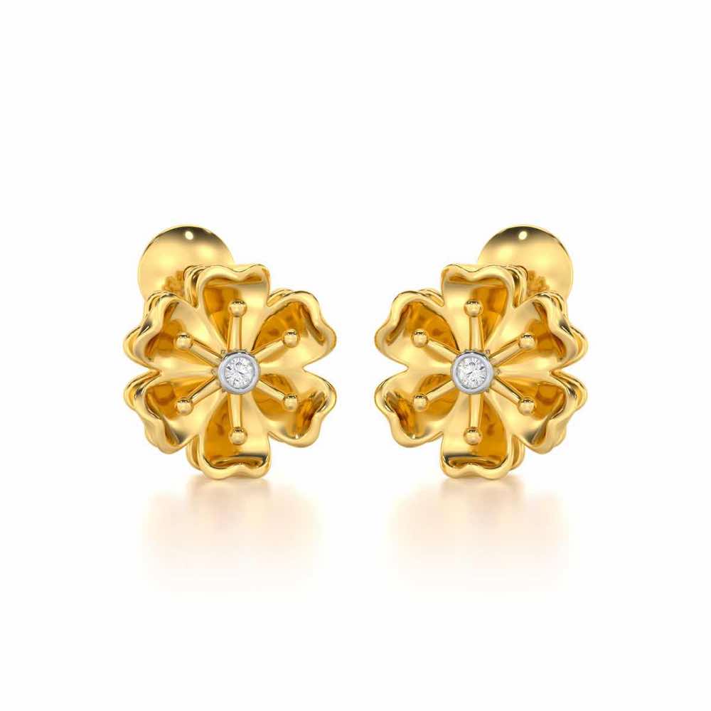 Sovereign Lace Silver Earrings - Yellow Gold - Image 2