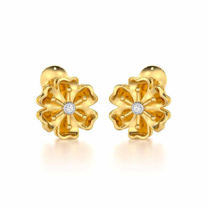 Sovereign Lace Silver Earrings - Yellow Gold - Image 2