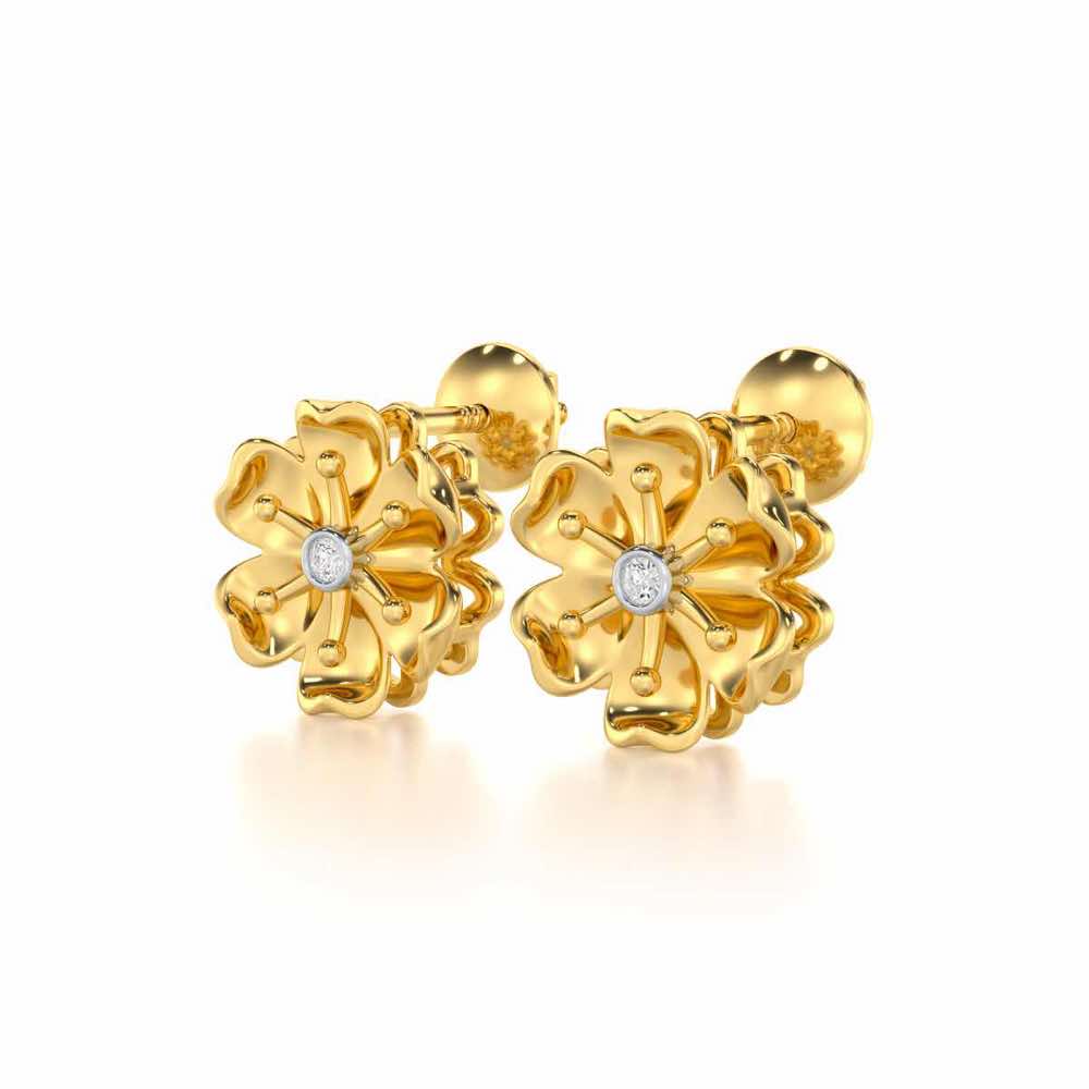Sovereign Lace Silver Earrings - Yellow Gold - Image 3