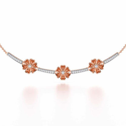 Sovereign Lace Silver Necklace - Rose Gold - Image 1