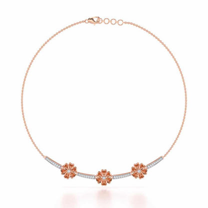 Sovereign Lace Silver Necklace - Rose Gold - Image 2