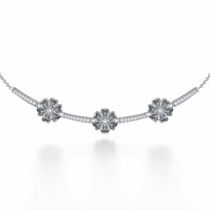 Sovereign Lace Silver Necklace - White Gold - Image 1