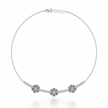 Sovereign Lace Silver Necklace - White Gold - Image 2