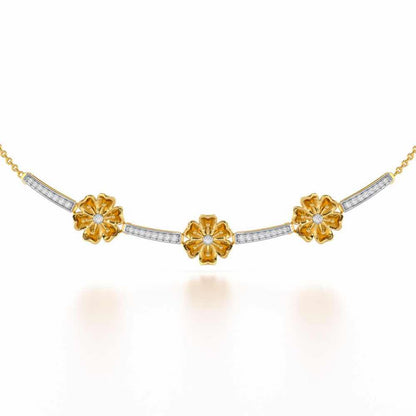 Sovereign Lace Silver Necklace - Yellow Gold - Image 1