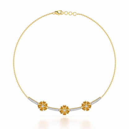 Sovereign Lace Silver Necklace - Yellow Gold - Image 2