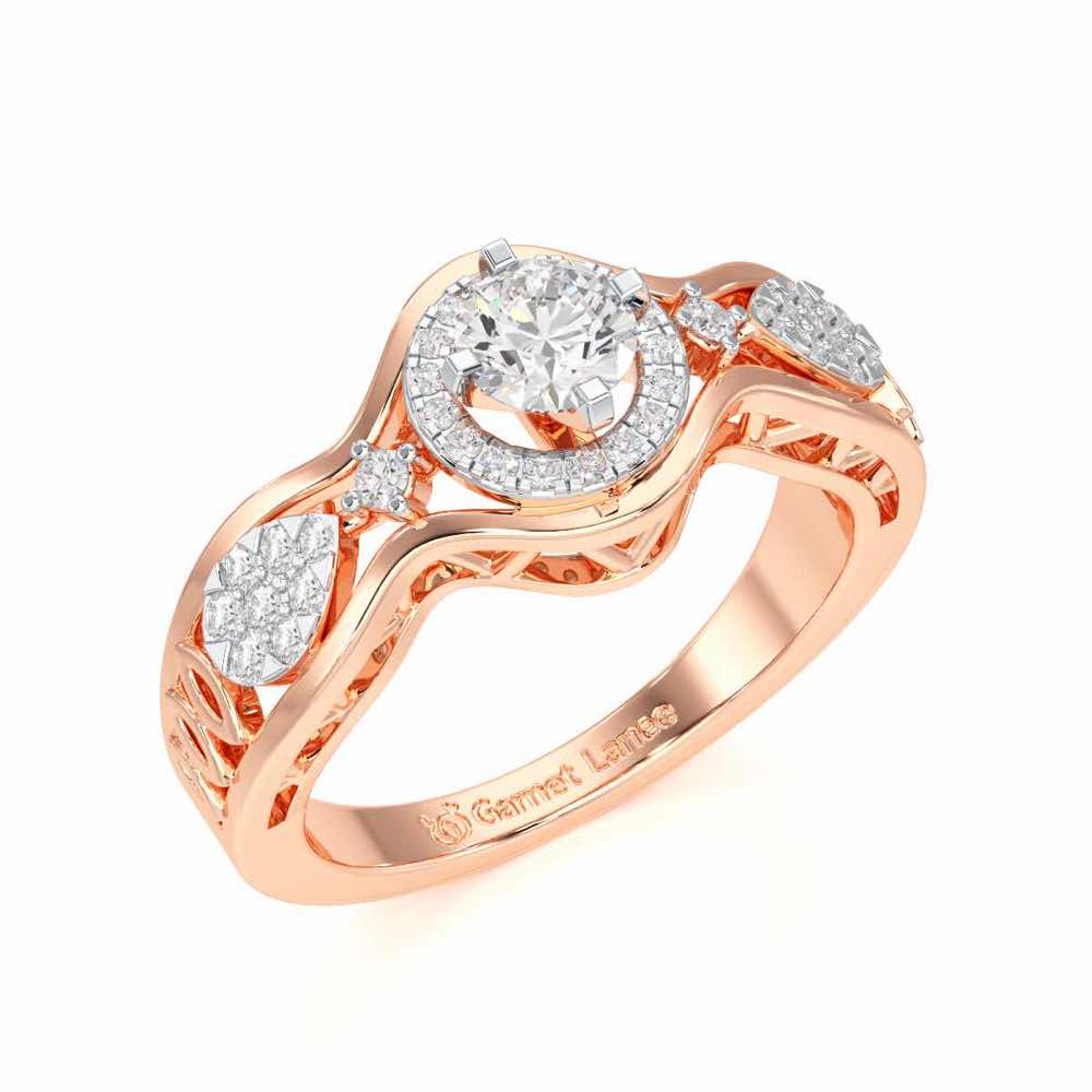 Sovereign Shimmer Solitaire Ring - Rose Gold - Image 1