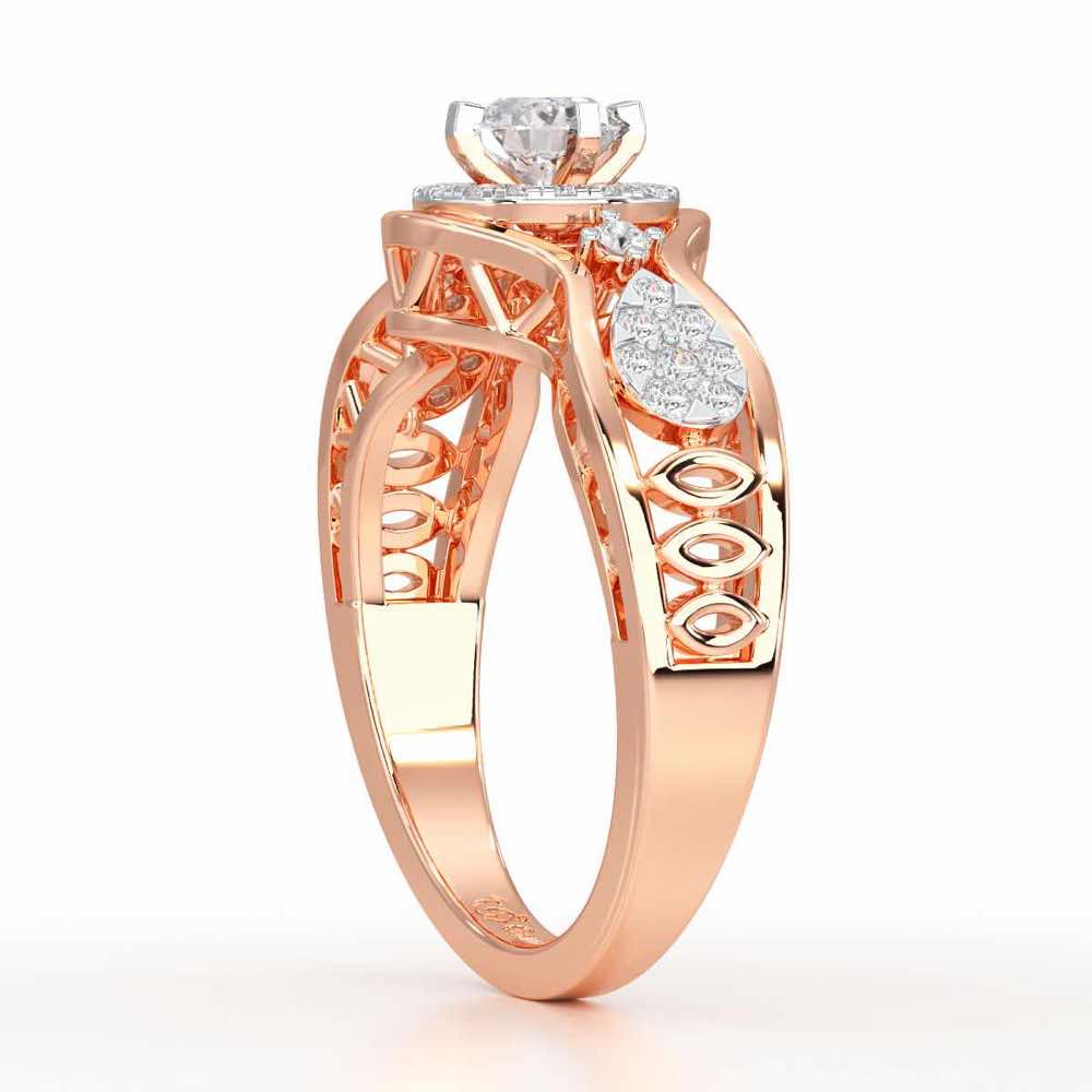 Sovereign Shimmer Solitaire Ring - Rose Gold - Image 3