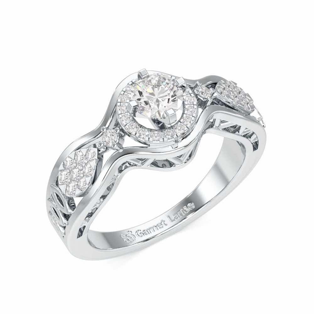 Sovereign Shimmer Solitaire Ring - White Gold - Image 1