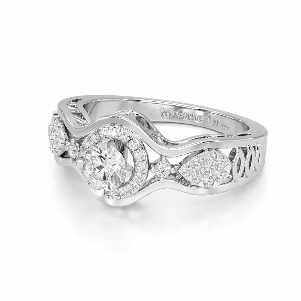 Sovereign Shimmer Solitaire Ring - White Gold - Image 2