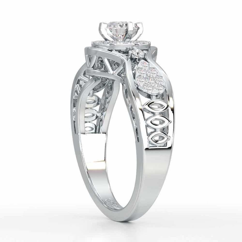 Sovereign Shimmer Solitaire Ring - White Gold - Image 3