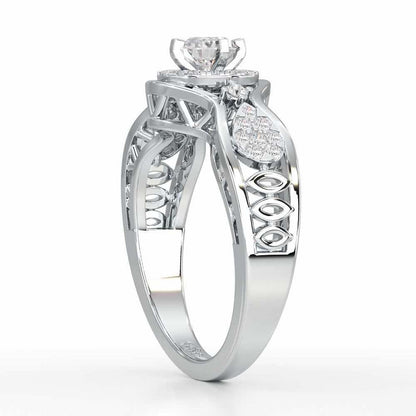 Sovereign Shimmer Solitaire Ring - White Gold - Image 3