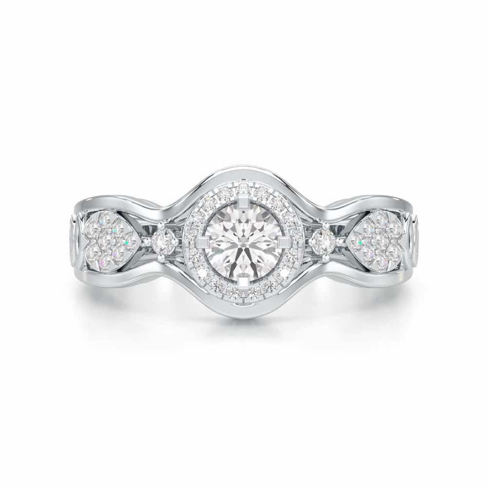 Sovereign Shimmer Solitaire Ring - White Gold - Image 4
