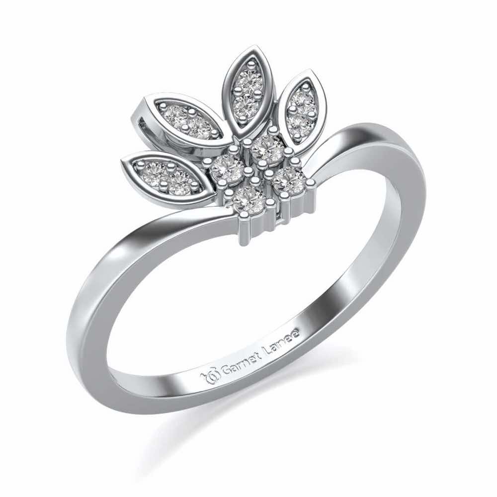 Span Crest Silver Ring - White Gold - Image 1