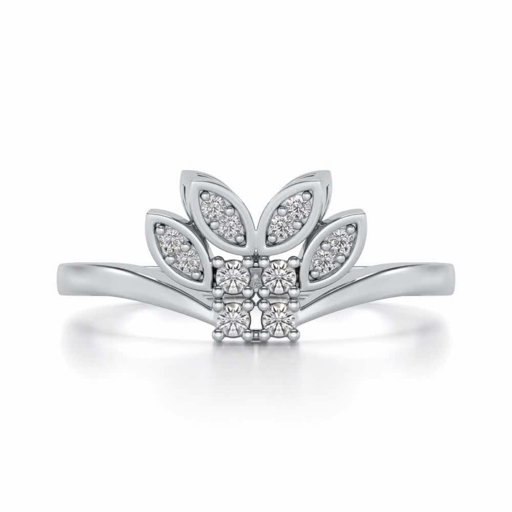 Span Crest Silver Ring - White Gold - Image 4