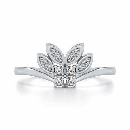 Span Crest Silver Ring - White Gold - Image 4