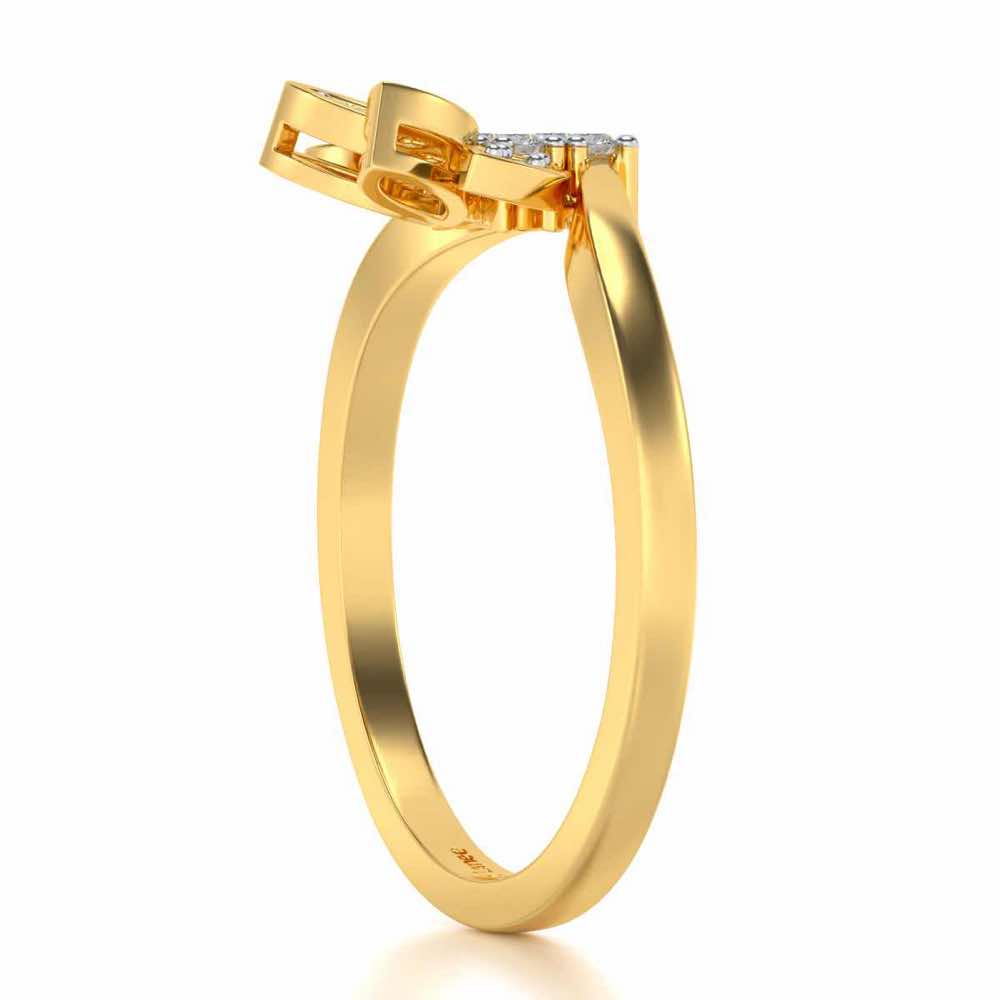 Span Crest Silver Ring - Yellow Gold - Image 3