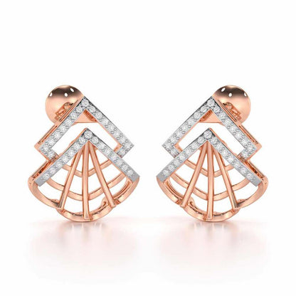Span Fangs Silver Earrings - Rose Gold - Image 1