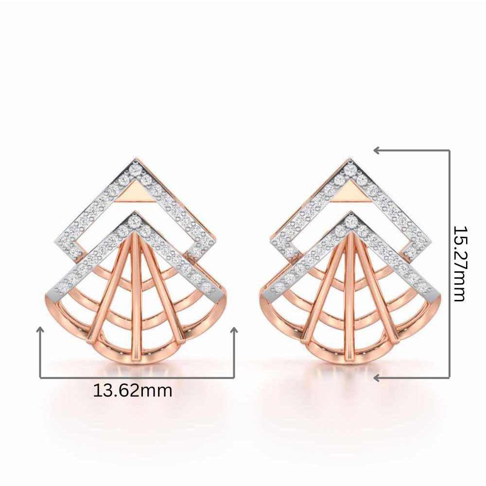Span Fangs Silver Earrings - Rose Gold - Image 2