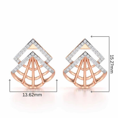 Span Fangs Silver Earrings - Rose Gold - Image 2