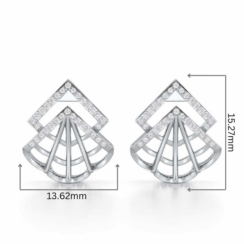 Span Fangs Silver Earrings - White Gold - Image 2