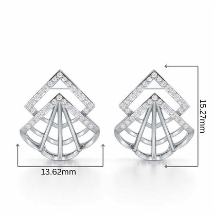 Span Fangs Silver Earrings - White Gold - Image 2
