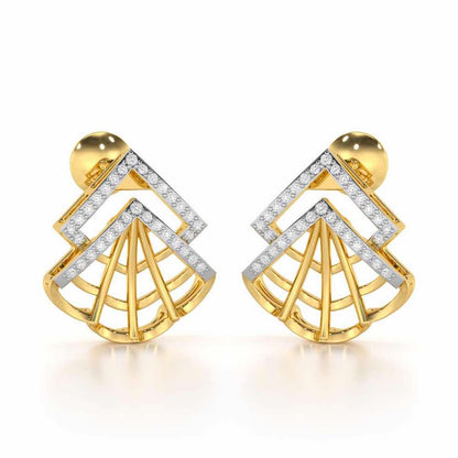 Span Fangs Silver Earrings - Yellow Gold - Image 1