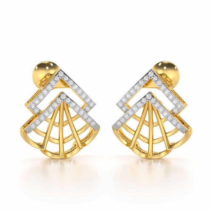 Span Fangs Silver Earrings - Yellow Gold - Image 1