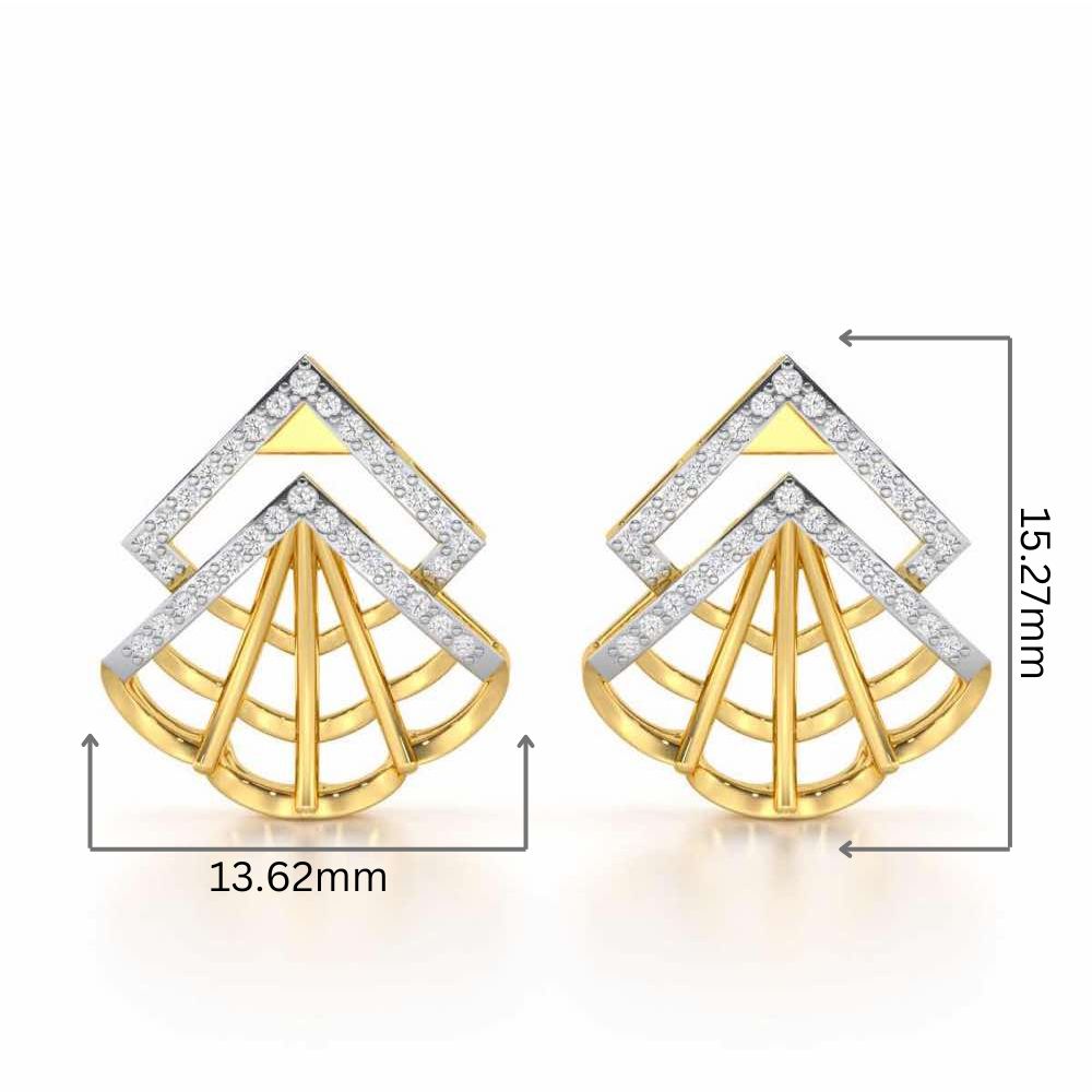 Span Fangs Silver Earrings - Yellow Gold - Image 2